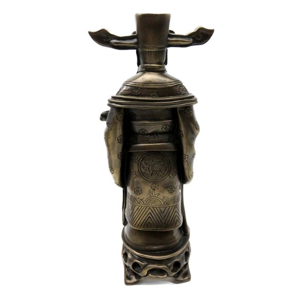 Asian FENG SHUI Bronze Colour Ceramic Figurine 12" Tall Vintage - Picture 7 of 12